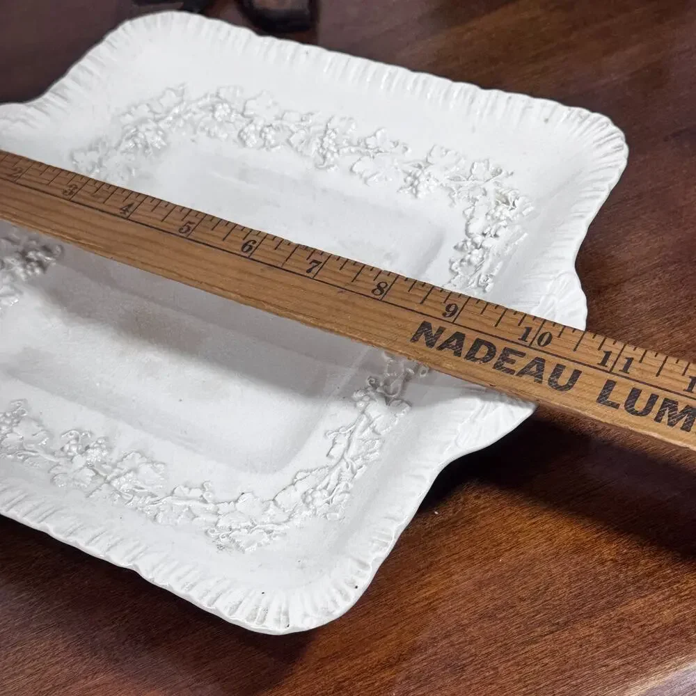 Vintage Wedgwood Queens Ware Cream Square Serving Platter Tray Cake Plate Toasty